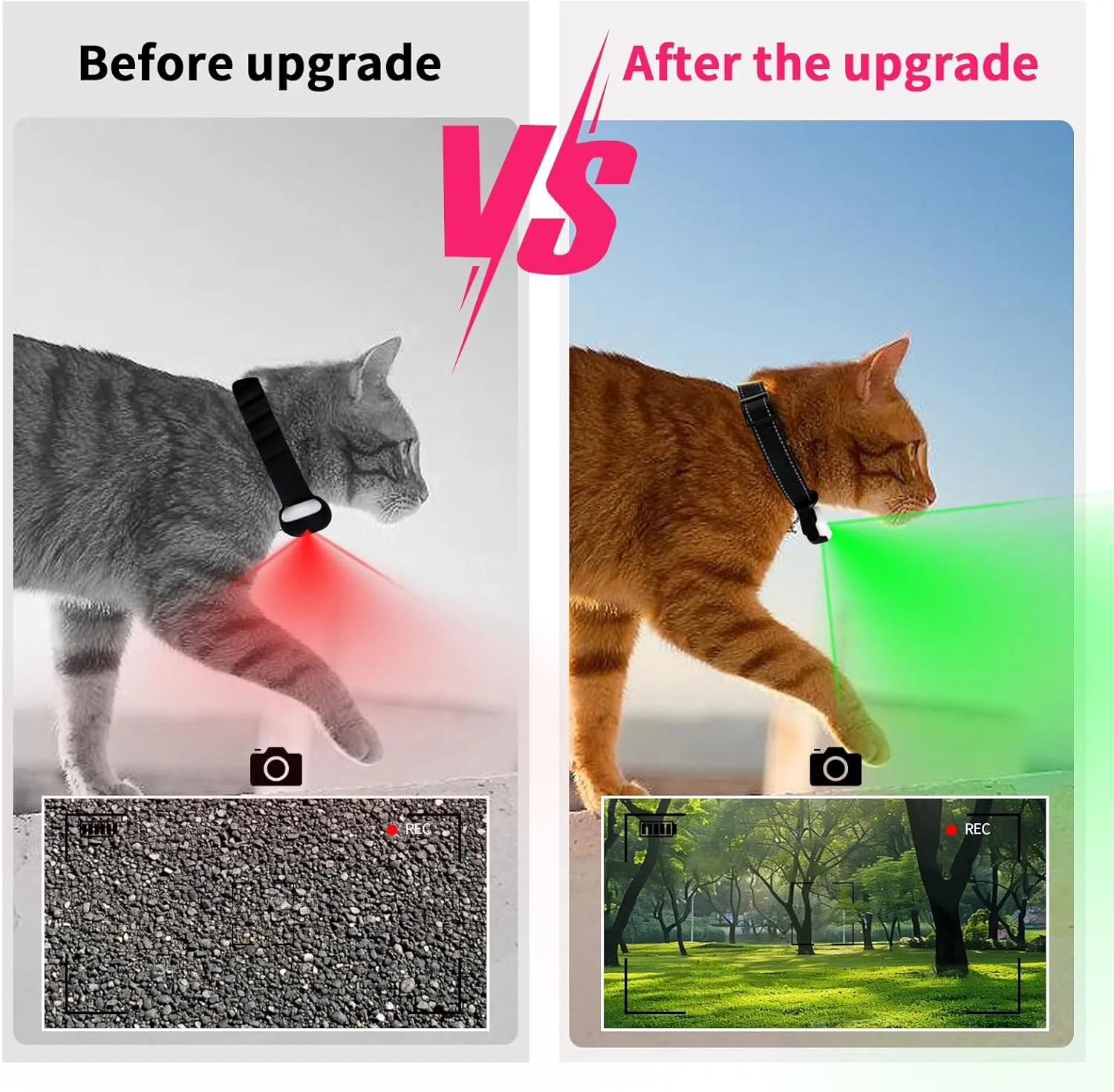 1080P Cat Camera Collar, HD 1080P Video Mini Collar with SD Card, Wireless Action Camera for Cats and Dogs, Dog Tracker Outdoor/Indoor (White 32GB)