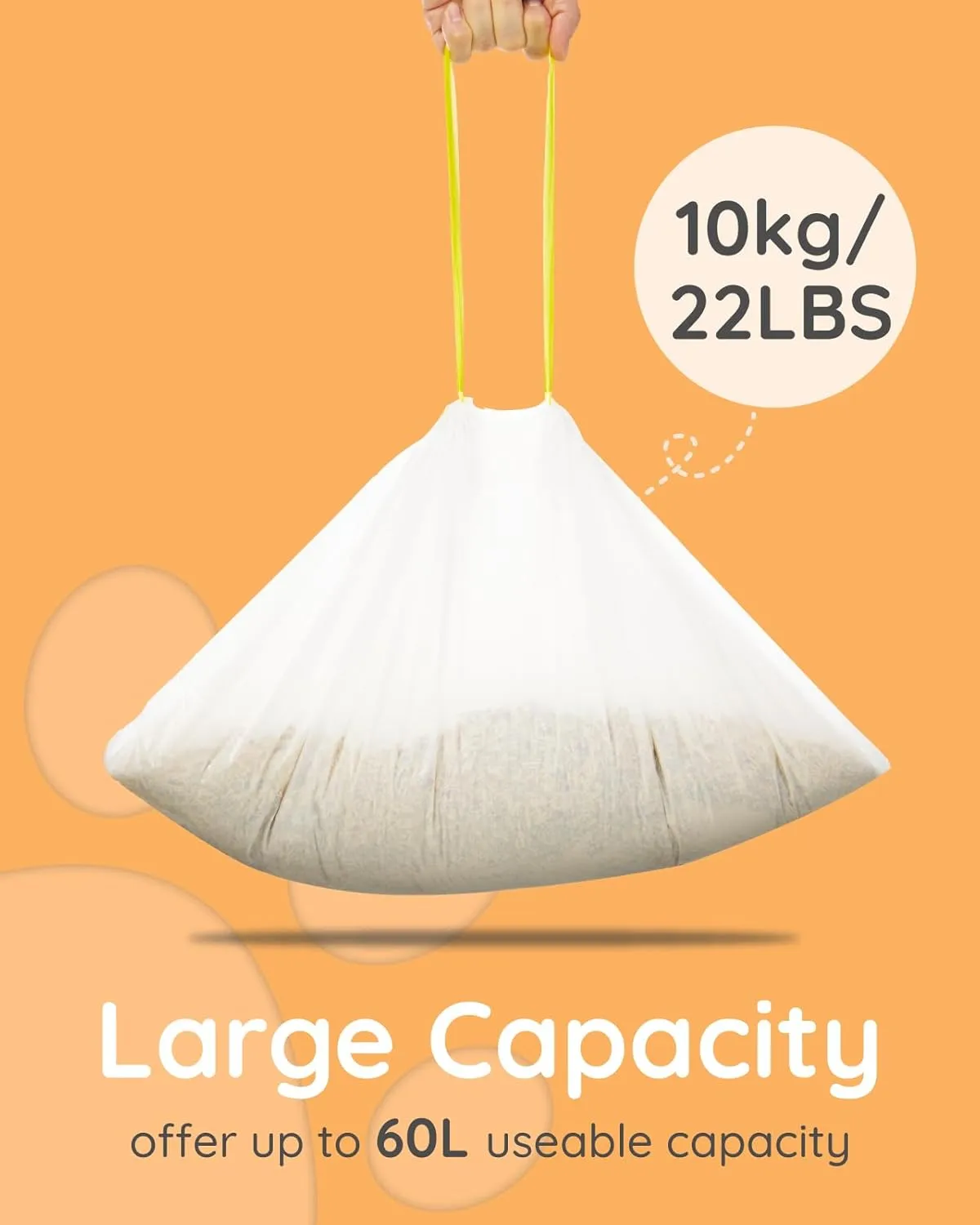 20 Count Rectangular Litter Box Liners, Fit for Most Medium & Large Cat Litter Box, Self-cleaning Litter Robot Liners, 37"x18", 14.3L Capacity, Unscented