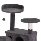 55''H Multi-Level Cat Tree Condo W/Scratching Post Tower & Perch, Play House Dark Gray