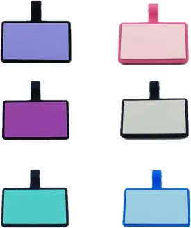 6 Pack Original Silent Square Shape Silicone Pet Tag,Modifiable ID Dog Tags,with Double Blank Sides to Engrave,6 Popular Colors in One Set