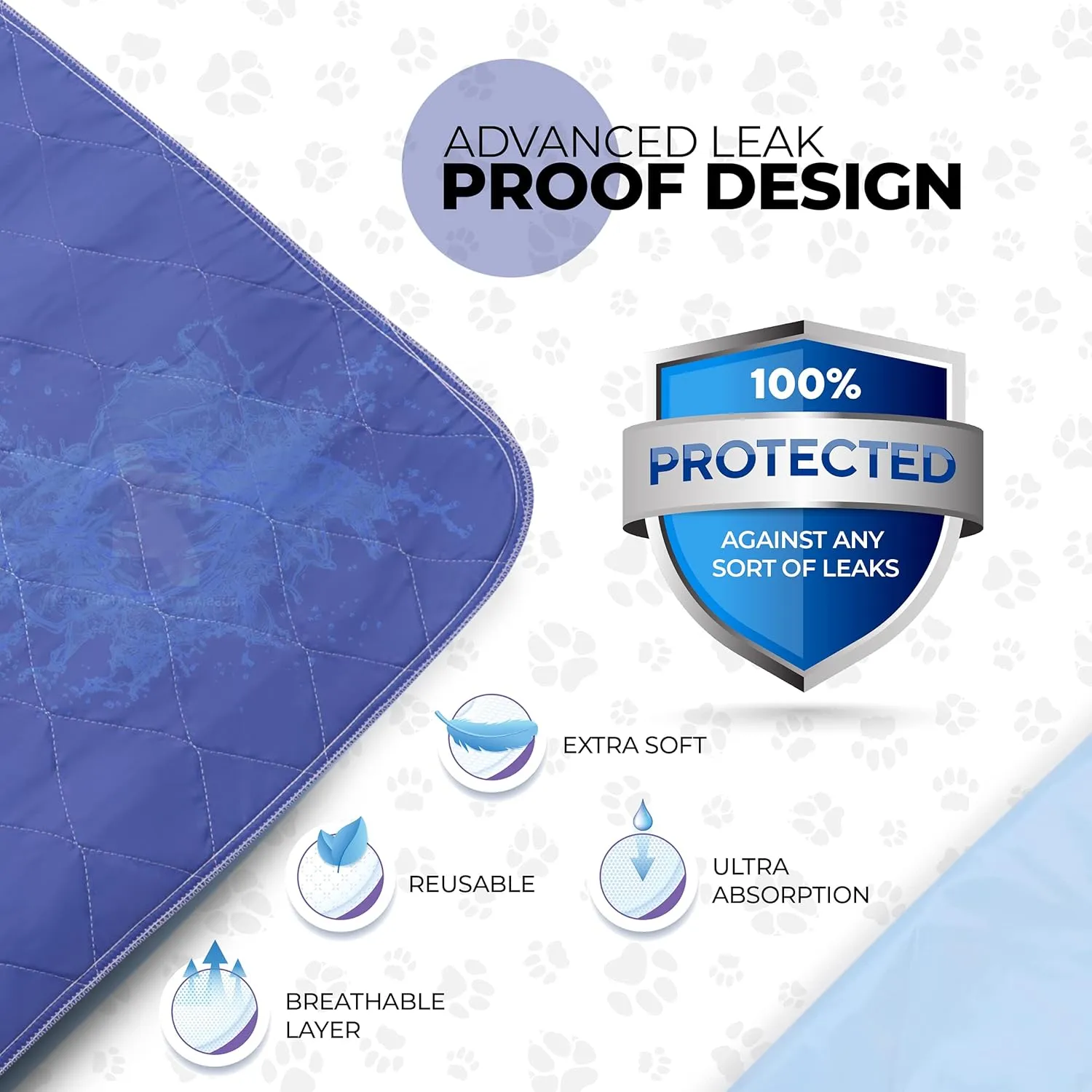 Becks USA Made Reusable Pet Pee Pads for Dog & Cat Pee Problems|Advanced Leak Free Design   Color Change Wetness Indicator| 1 Pad= 500 Disposable |Crate Training Waterproof Puppy Pad or Cat Pee Pad