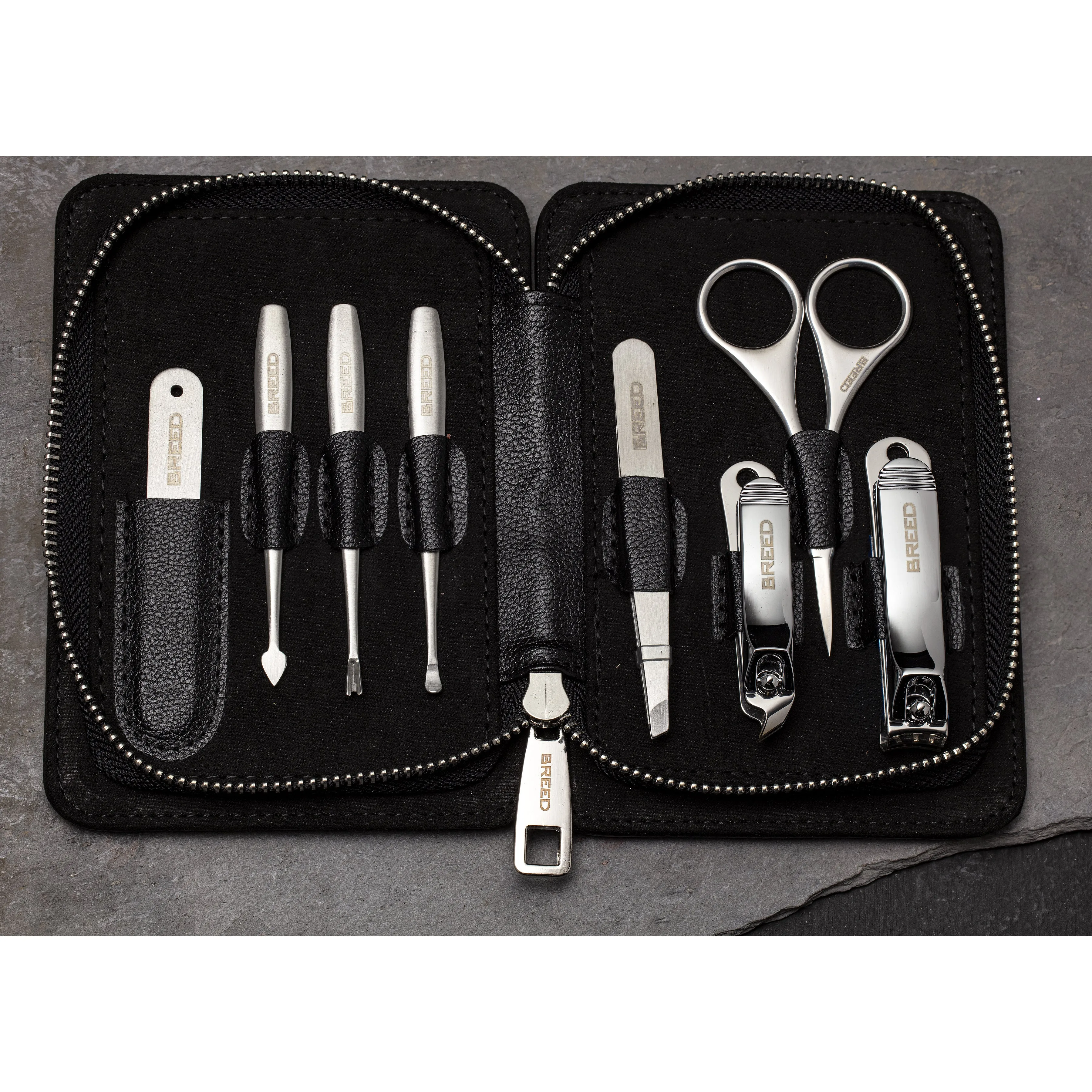 Breed Katana 8 Piece Surgical Steel Groom Kit - Black Case