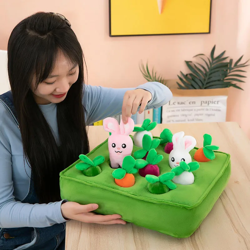 Carrot Pull Radish Bunny Pets Dog Cat Chew Plush Toy