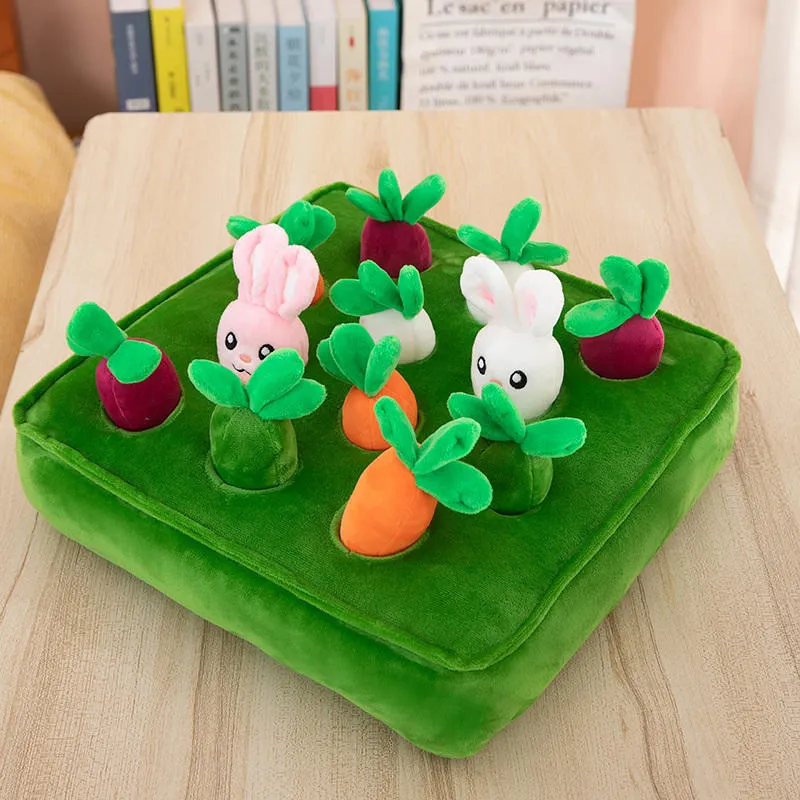 Carrot Pull Radish Bunny Pets Dog Cat Chew Plush Toy