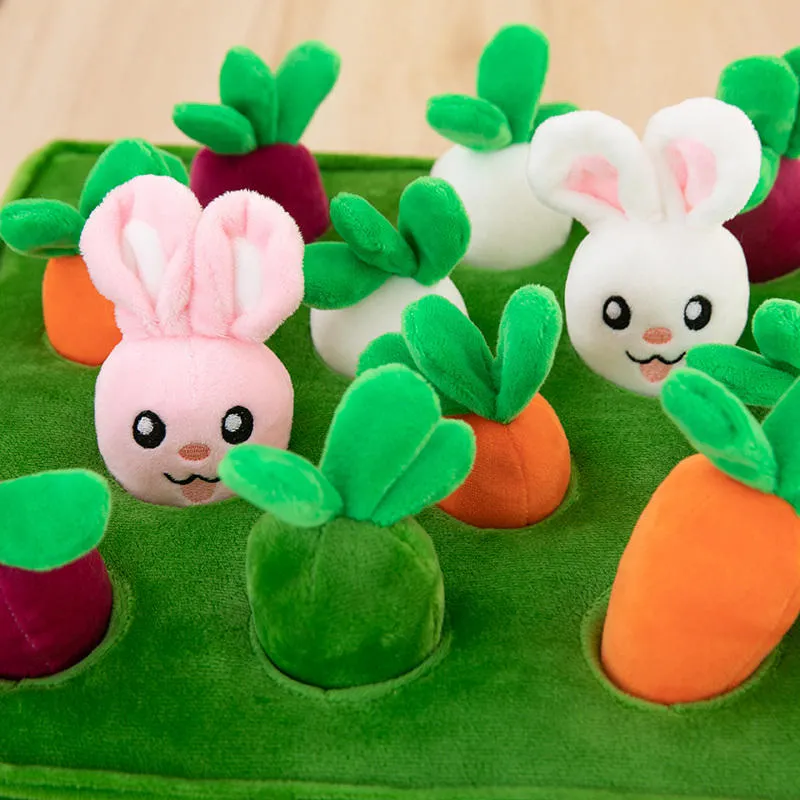 Carrot Pull Radish Bunny Pets Dog Cat Chew Plush Toy