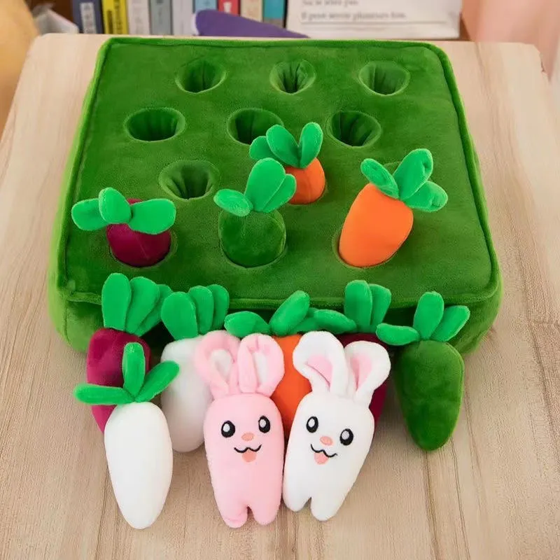 Carrot Pull Radish Bunny Pets Dog Cat Chew Plush Toy