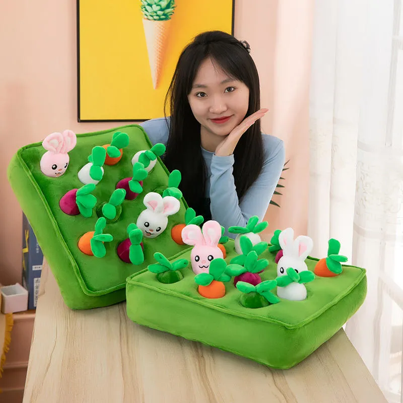 Carrot Pull Radish Bunny Pets Dog Cat Chew Plush Toy