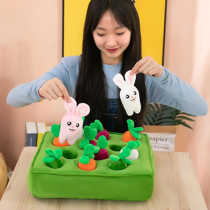 Carrot Pull Radish Bunny Pets Dog Cat Chew Plush Toy