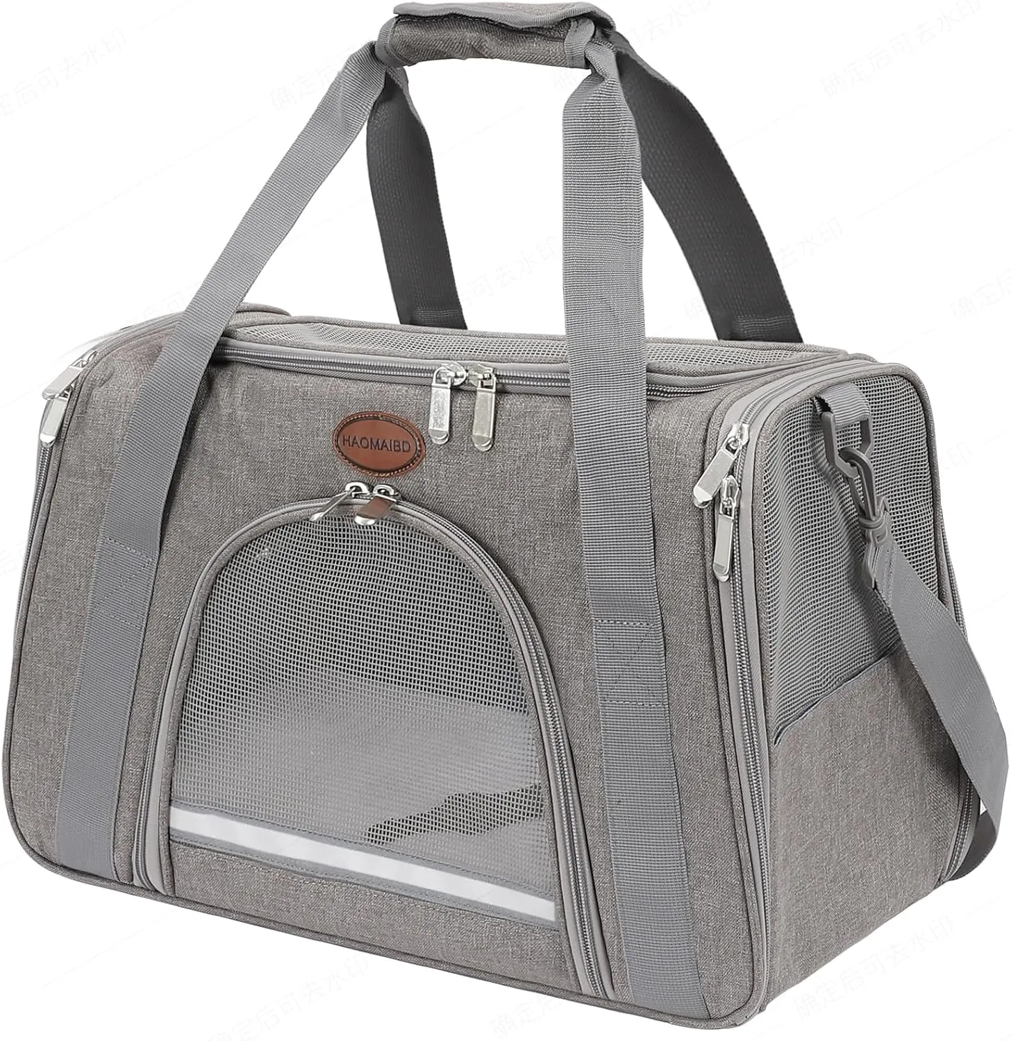 Cat Carrier Dog Carrier Pet Carriers for Medium Small Cats Dogs Puppies up to 25 Lbs,TSA Airline Approved Small Dog Cat Carriers Soft Sided,Collapsible Travel Puppy Carrier (Grey, Large)