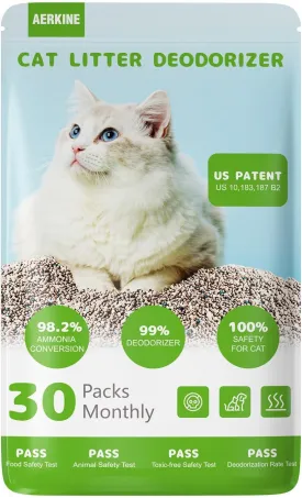 Cat Litter Deodorizer - Pet Odor Eliminator For Home Non Toxic and Safe for Kittens, Cat Box Odor Eliminator &Kitty Litter Deodorizer Better Than Baking Soda(30packs)