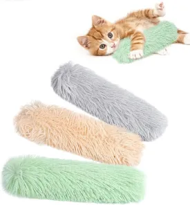 Cat Toys Pillows 3 Pcs Soft Plush Catnip Kicker Toys with Crinkle Sound Organic Catnip for Indoor Kittens Interactive Play & Exercise for Cat Lovers