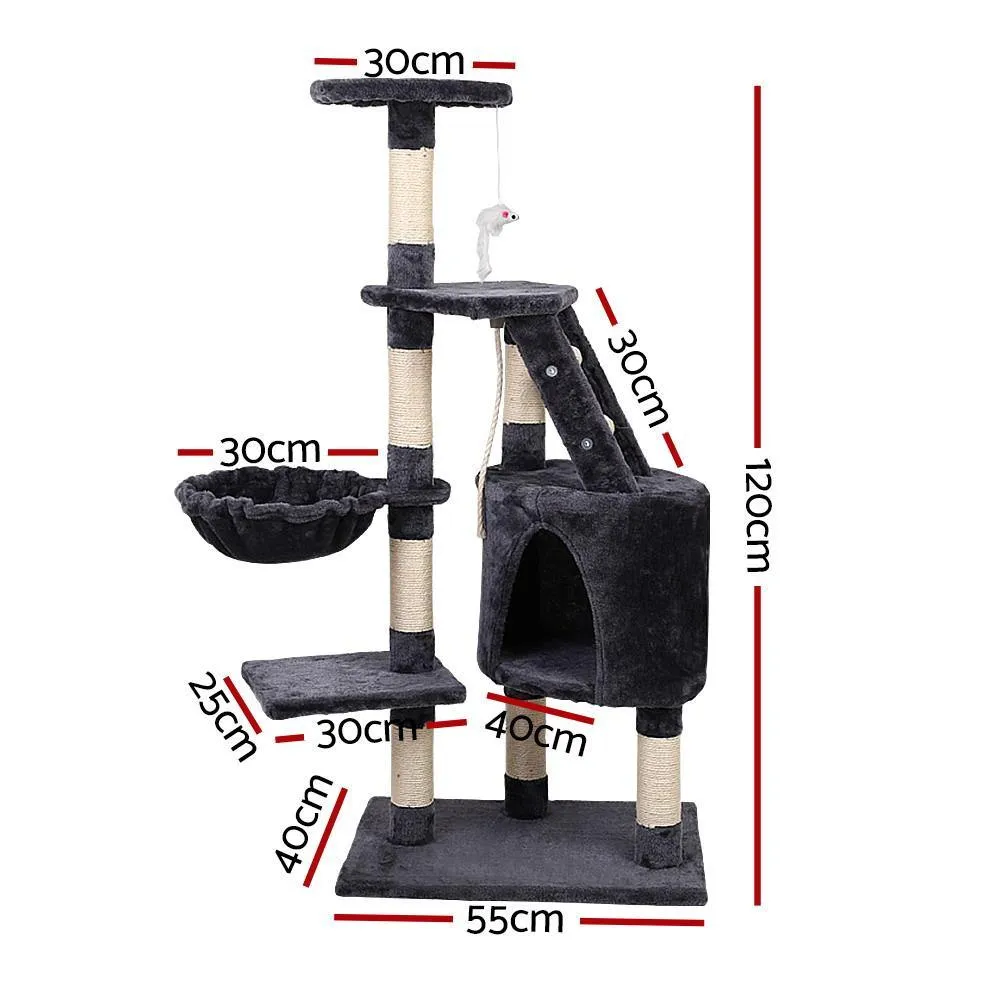 Cat Tree 120cm Trees Scratching Post Scratcher Multi Level