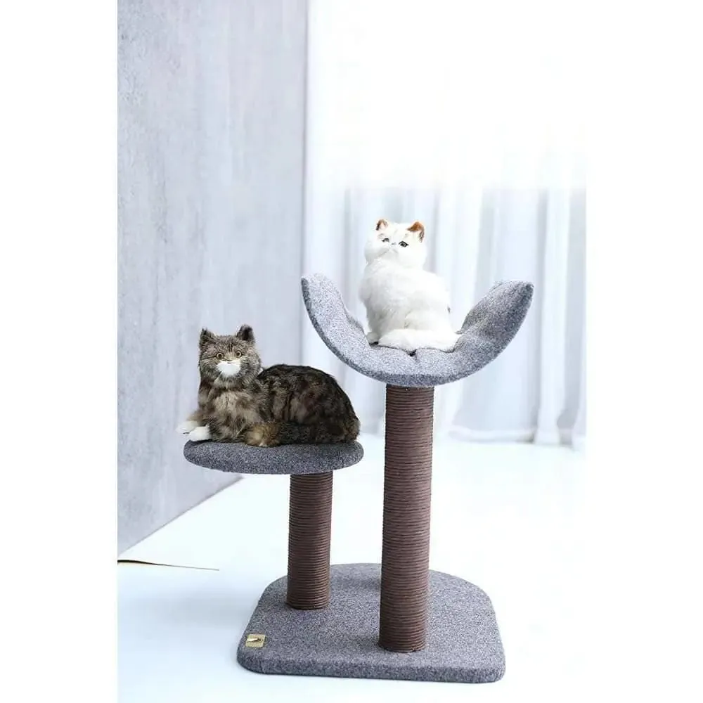 Catry, Cat Tree Cat Tower for Cat Activity with Scratching Post Paper Rope Toy Ball, Felt, Gray