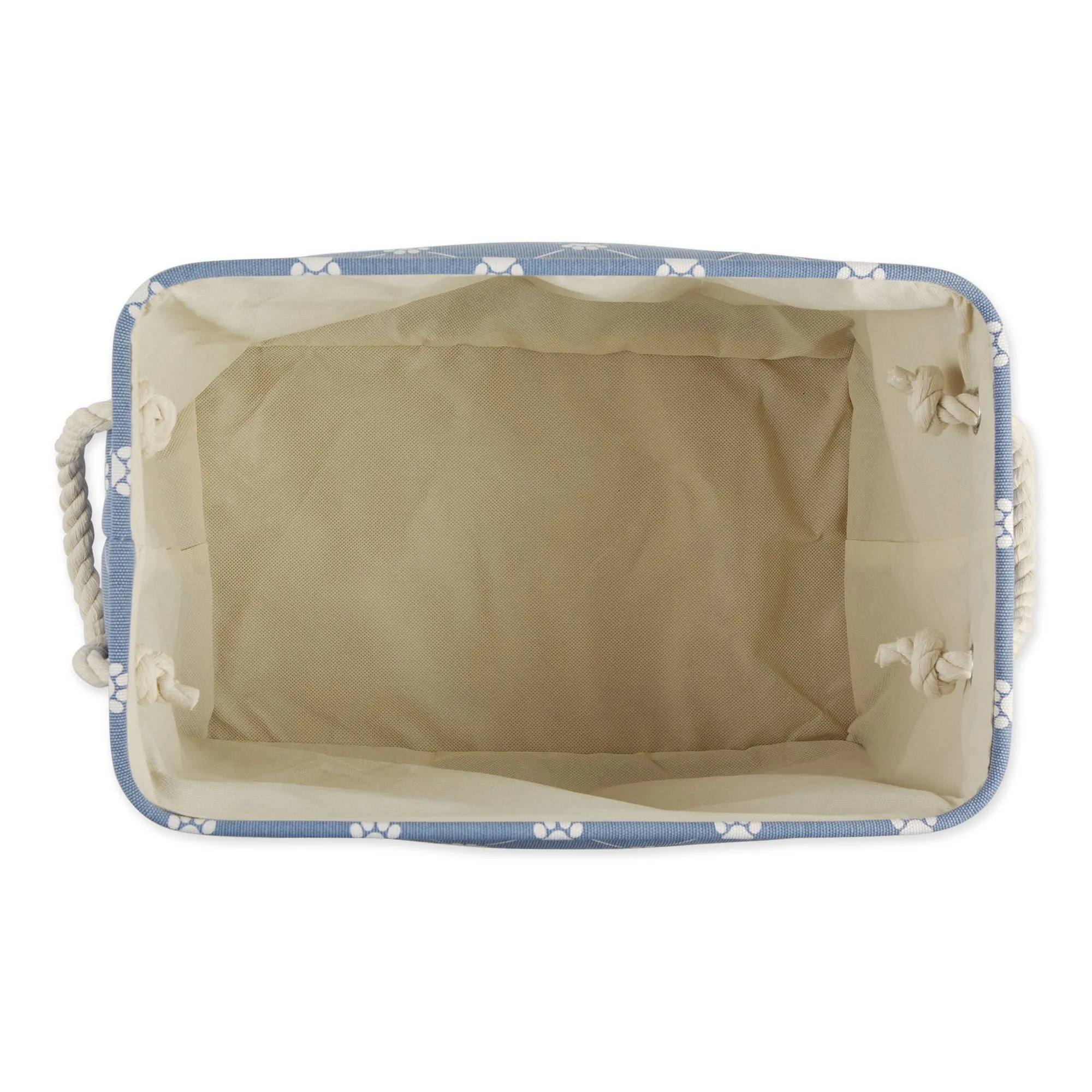 Collapsible Pet Storage Bin, Trellis Paw Print, Stonewash Blue, Medium - 16x10x12"