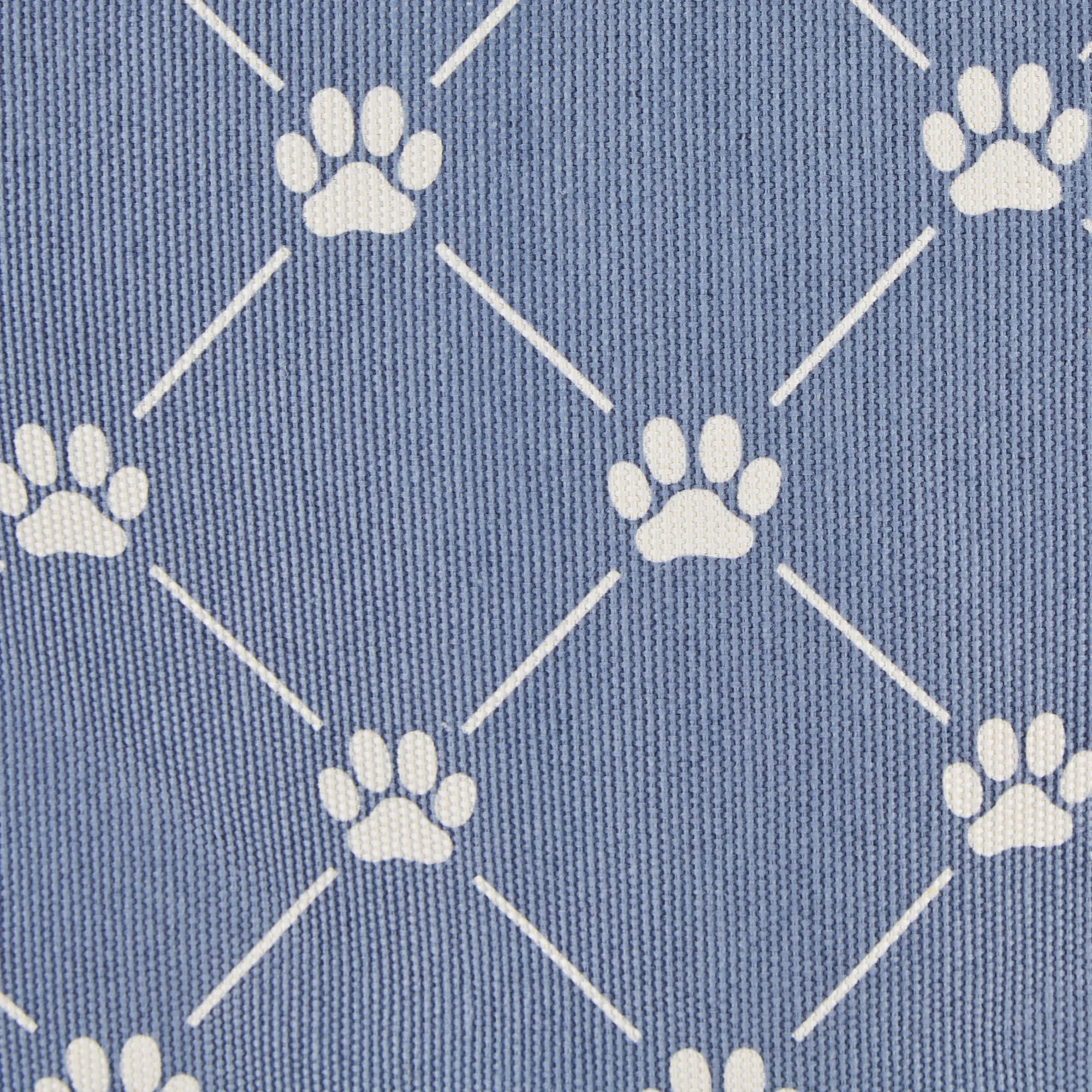 Collapsible Pet Storage Bin, Trellis Paw Print, Stonewash Blue, Medium - 16x10x12"
