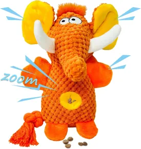 Cute Plush Elephant Dog Toy with Squeaky Sound & Crinkle Paper - Perfect for Small, Medium & Large Dogs (Orange)