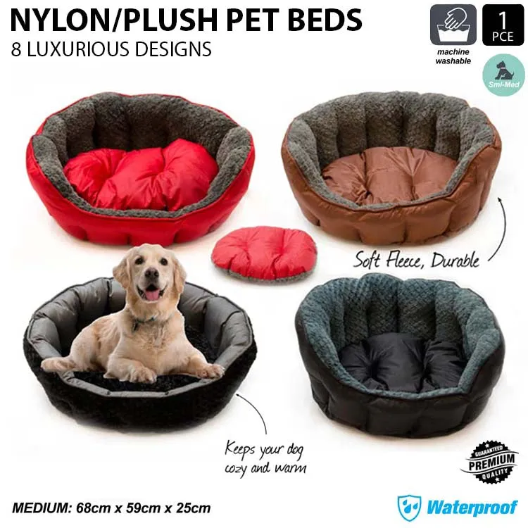 Dog Bed Cat Pet Beds Reversible Bedding Luxury Puppy Soft Waterproof Large Red