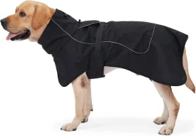 Dog Raincoat & Winter Jacket - Waterproof Windproof Reflective Coat with Warm Insulation, All-Weather Hiking Travel Gear for Indoor/Outdoor Use(Black, XX-Large)