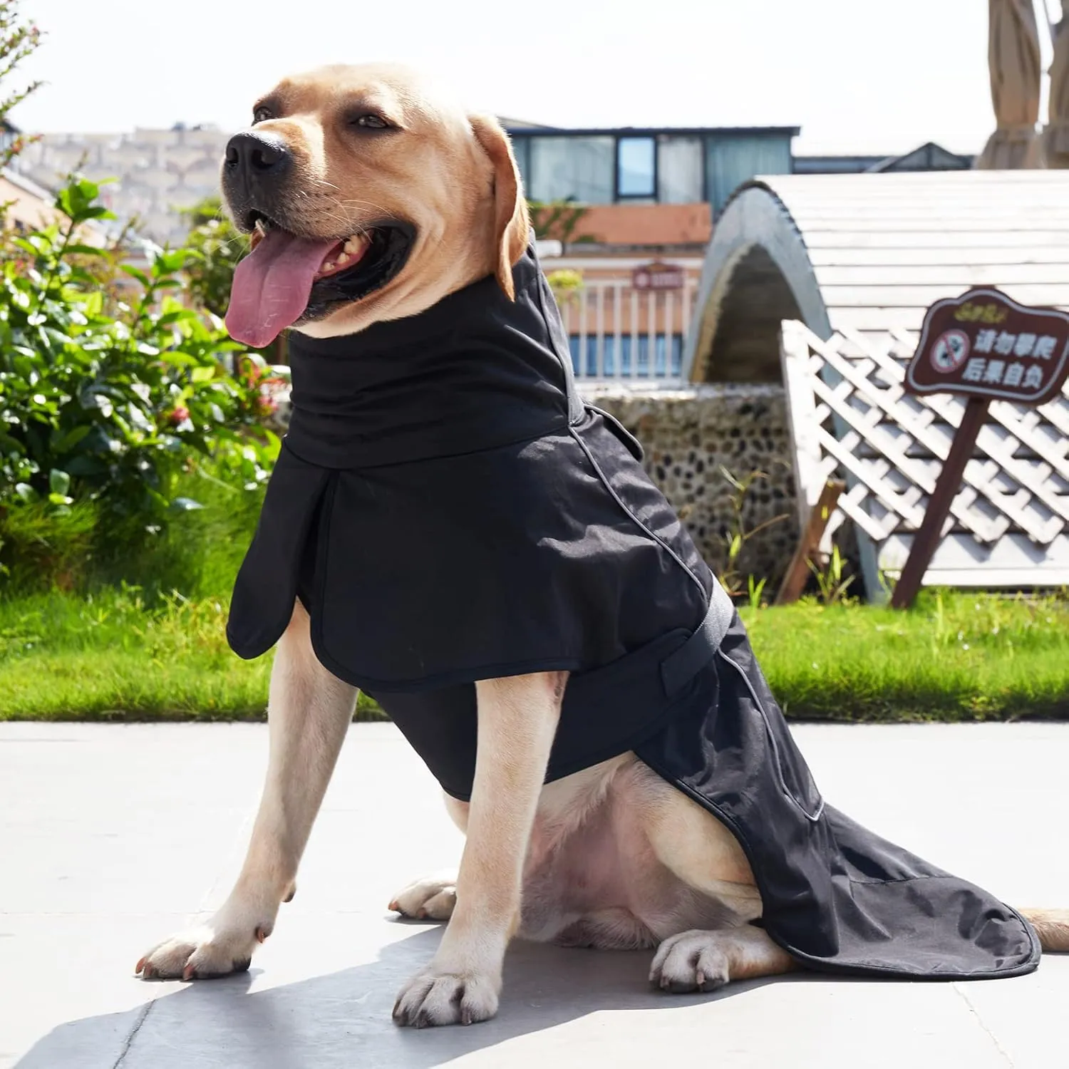 Dog Raincoat & Winter Jacket - Waterproof Windproof Reflective Coat with Warm Insulation, All-Weather Hiking Travel Gear for Indoor/Outdoor Use(Black, XX-Large)