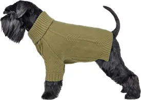 Dog Warm Knitted Sweater - Breathable Dog Turtleneck Sweater Soft Classic Cable Knitted Sweaters, Winter Pullover Puppy Clothes for Small Dogs (Sage Green, L)