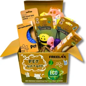 Eco-Friendly Cat Gift Box  7-Piece Set with Organic Catnip Toys, Feather Wand, Blanket & Pop-Up Cat Cave for Indoor Cats and Kittens