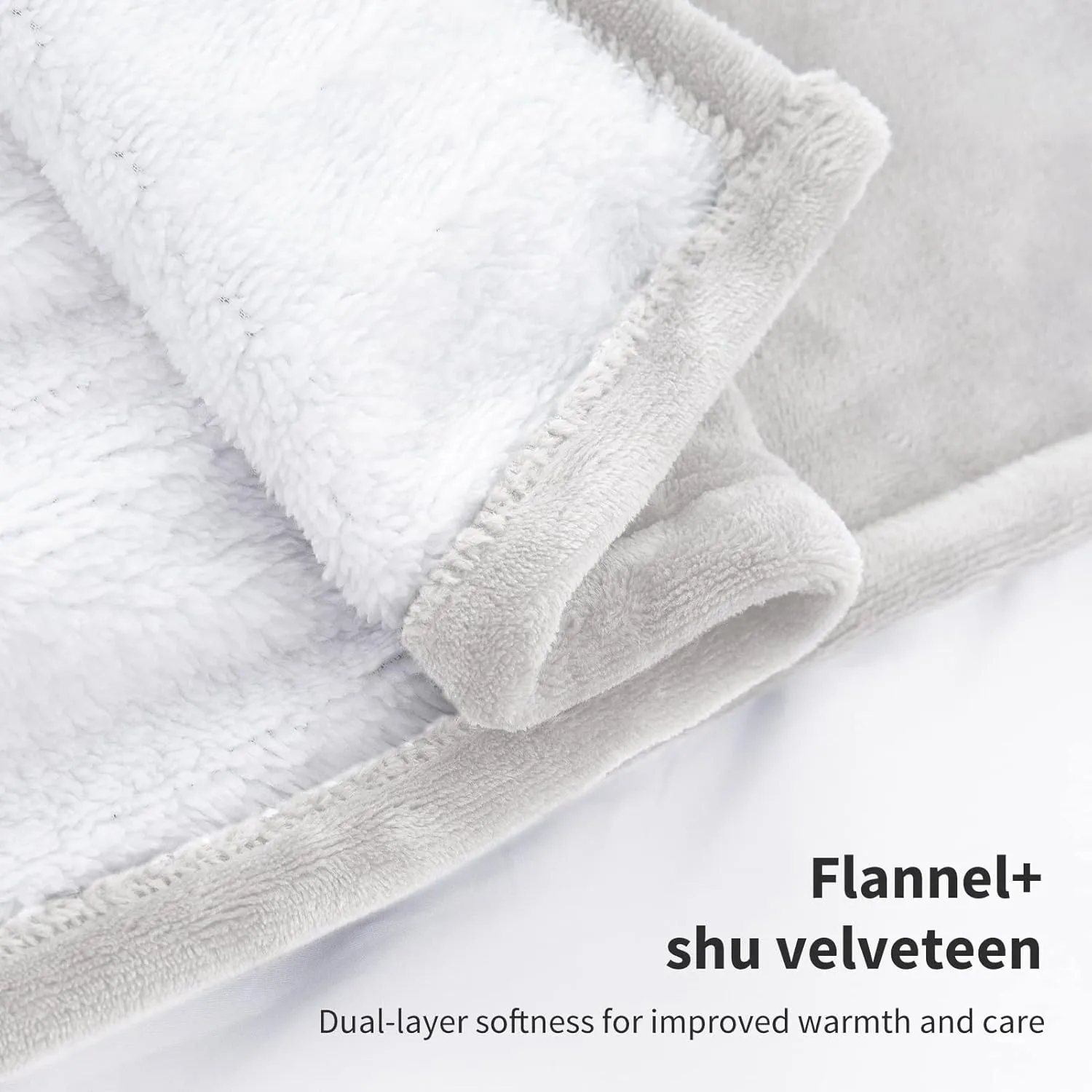 Electric Heated Blanket, 50" x 60", 6 Heat Settings, 1-8 Hrs Timer, Soft Flannel (Beige)