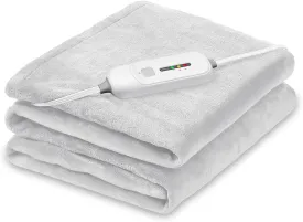 Electric Heated Blanket, 50" x 60", 6 Heat Settings, 1-8 Hrs Timer, Soft Flannel (Beige)