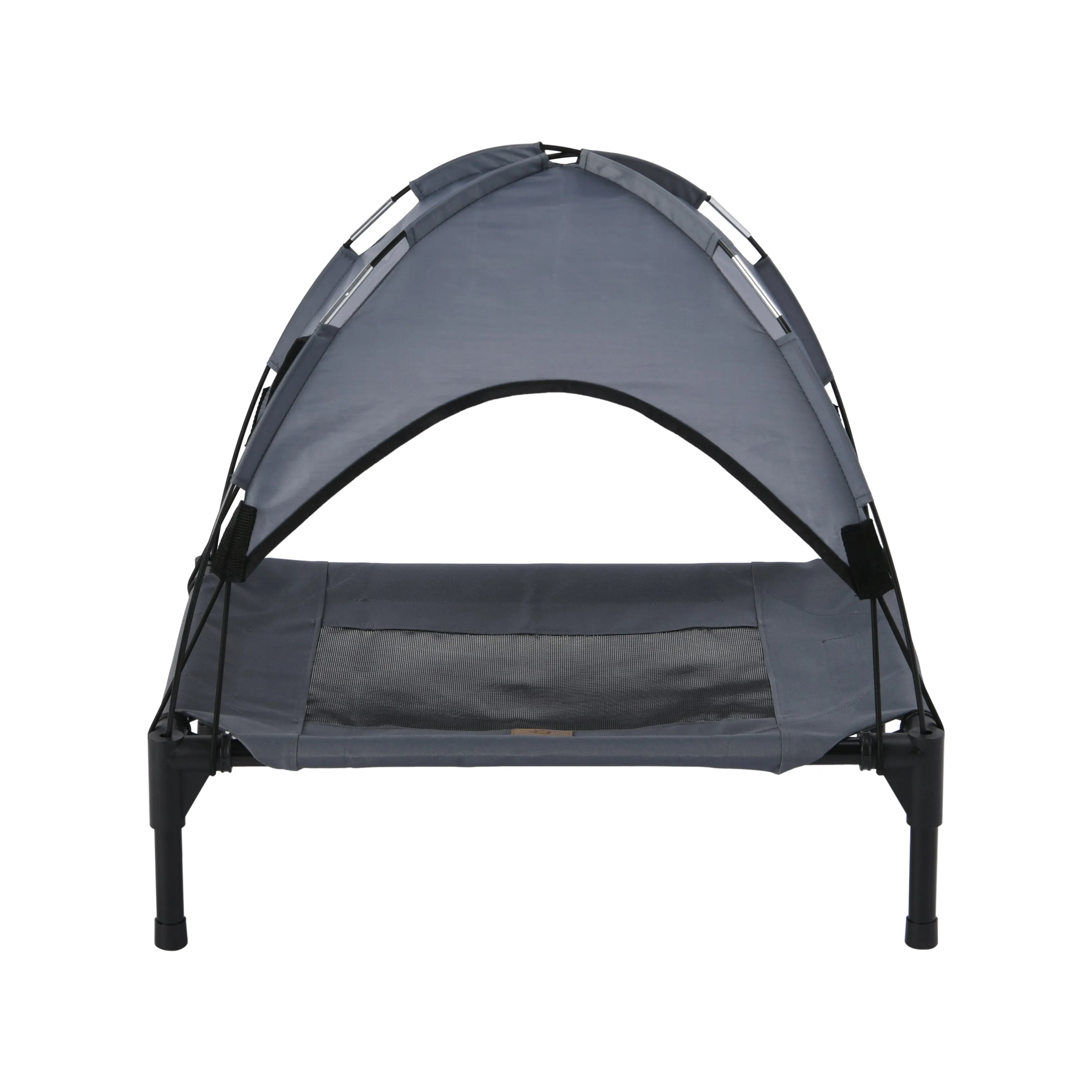 Elevated Dog Bed With Tent - Grey