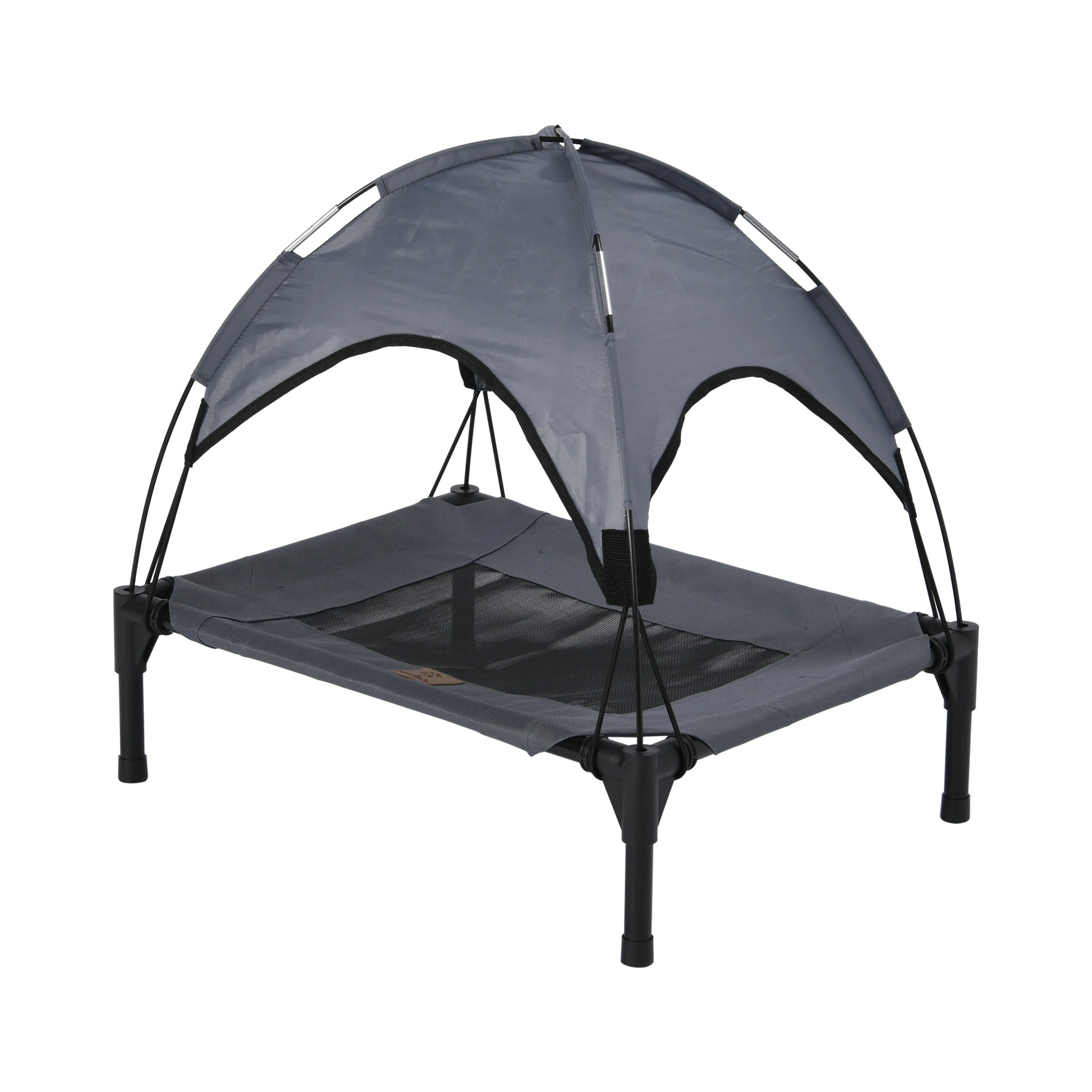 Elevated Dog Bed With Tent - Grey