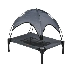 Elevated Dog Bed With Tent - Grey