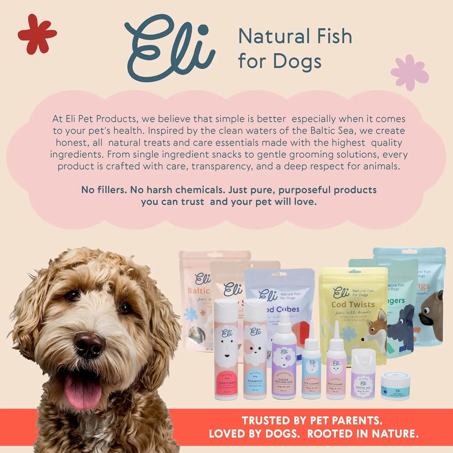Eli Cod Skin Twists  A Natural, Crunchy Dog Treat Made from Twisted Cod Skins, High in Protein and Omega-3, Ideal for Teeth Cleaning, Single Ingredient, Grain Free, Gluten Free, Air Dried  3 oz