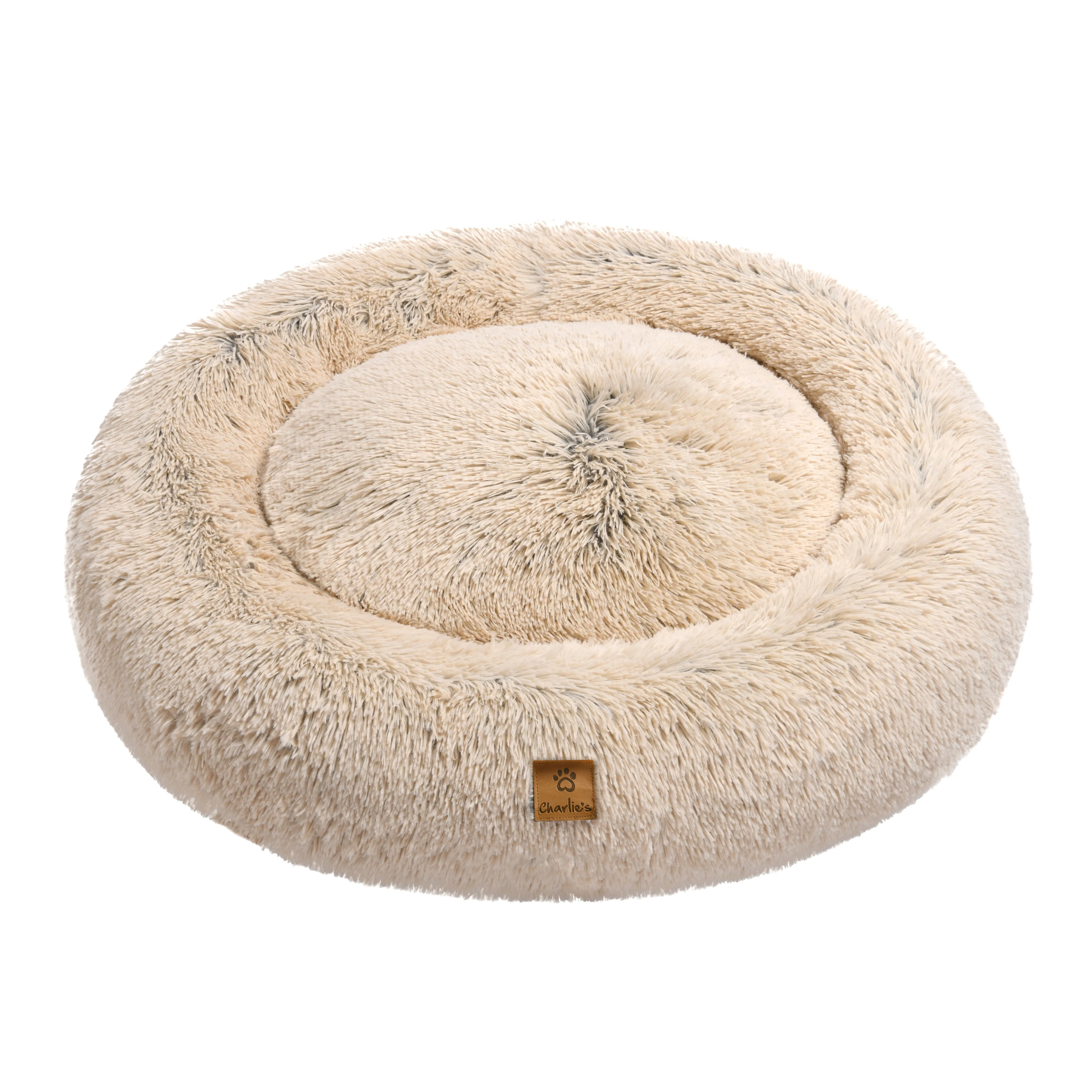 Faux Fur Fluffy Calming Pet Bed Nest Cream Chinchilla