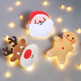 Festive Pet Christmas Plush Toys for Dogs & Cats - Soft, Washable, Holiday Designs Including Santa & Deer