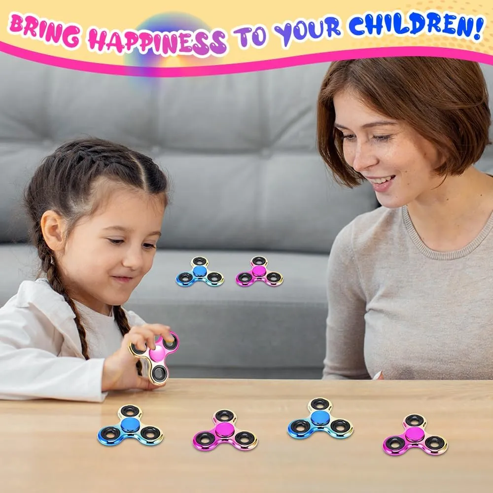 Fidget Spinner 2 Pack, Stress Reduction and Anxiety Relief Hand Spinner Ultra Stainless Steel Bearing, Best Autism Finger Spinner Focus Party Favor Killing Time Toy