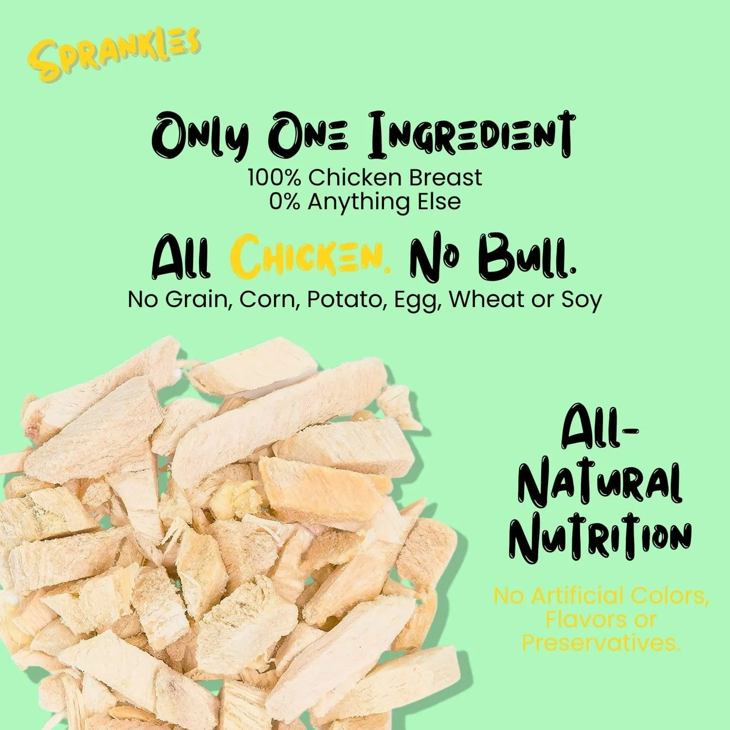 Freeze Dried Chicken Treats for Cats & Dogs - Single Ingredient Chicken Breast All Natural Grain-Free, High Protein, Made in USA - Perfect for Training, Topper or Snack (6 Ounce)
