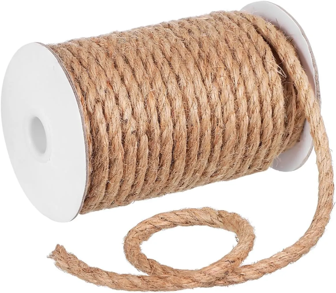 Gadpiparty 8mm Jute Rope: Heavy Duty Craft Twine - Jute Rope for Crafting Gardening Home Decor Farmhouse Decor Cat Scratching Post