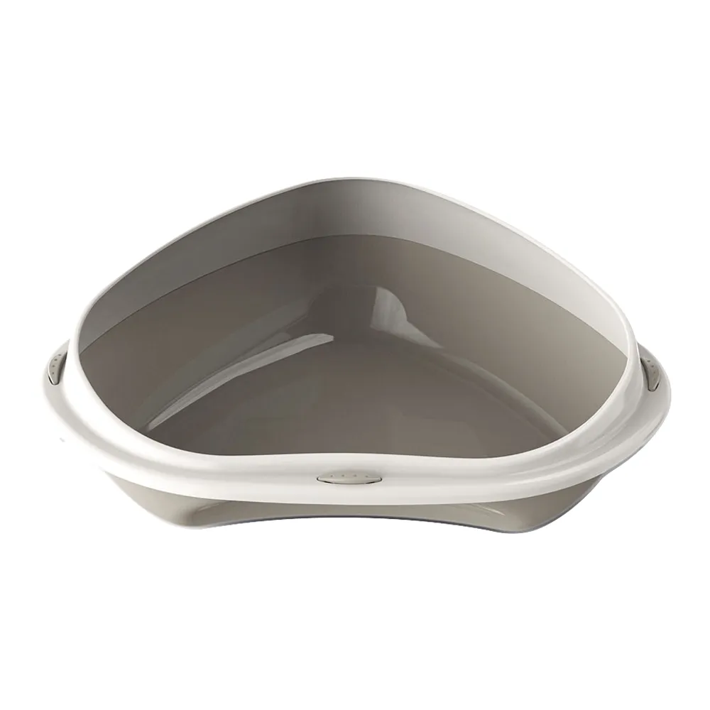 Georplast Shuttle Corner Cat Litter Tray Grey
