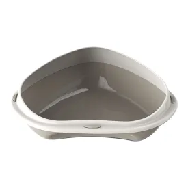 Georplast Shuttle Corner Cat Litter Tray Grey
