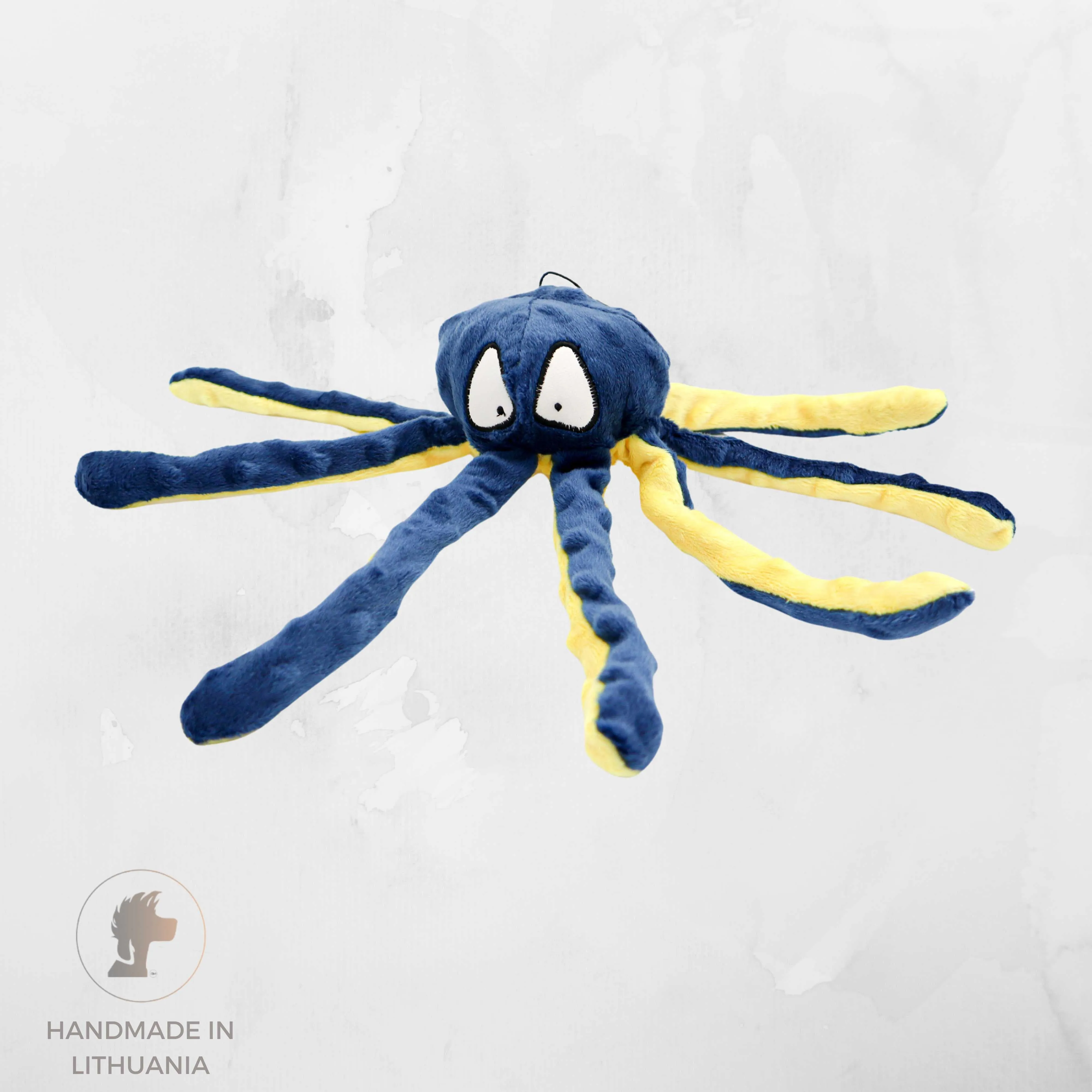 Handmade Dog Toy "Octopus" | With Internal Squeaker and Rustle | Length: 23 cm (9")