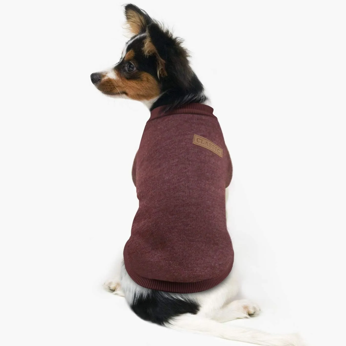 Idepet Pet Dog Classic Knitwear Sweater Fleece Dog Coat Soft Thickening Warm Pup Dogs Shirt Winter Pet Dog Cat Clothes Puppy Customes Clothing for Small Dogs (XS, Brown)