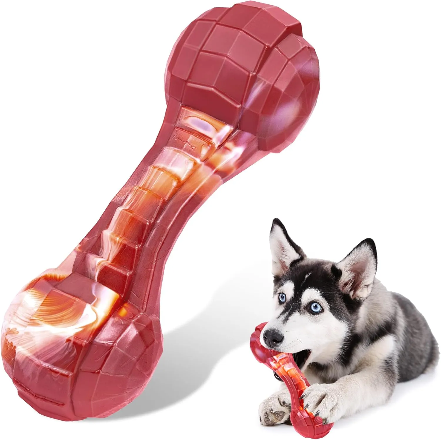 Indestructible Dog Toys for Aggressive Chewers Medium Breed, Tough Dog Chew Bones for Aggressive Chewers, Interactive Nylon Chew Bones Toys for Boredom