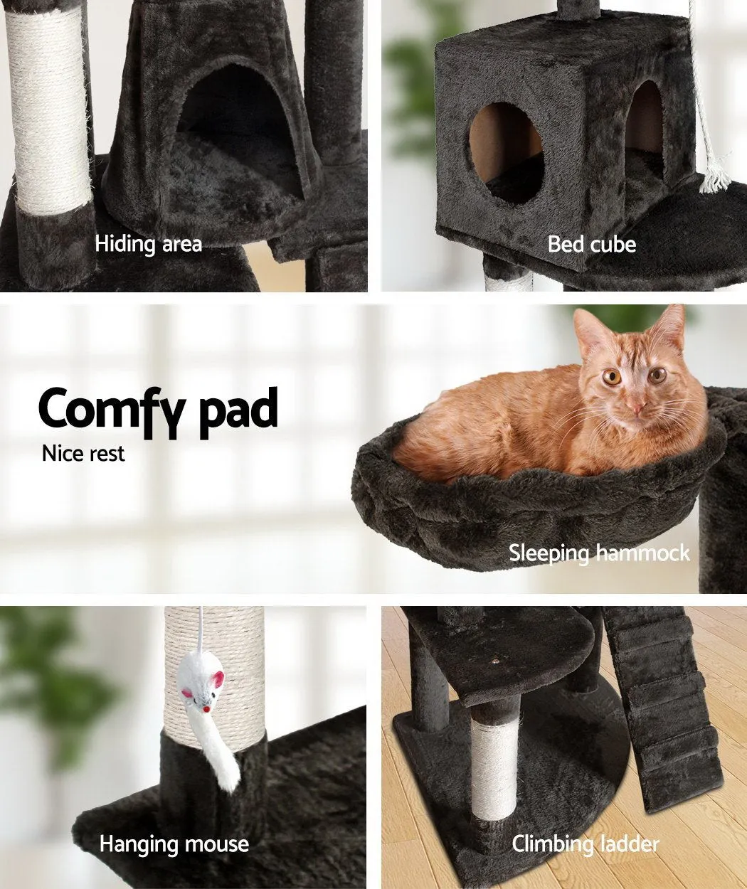 i.Pet Cat Tree 193cm Trees Scratching Post Scratcher Tower Condo House