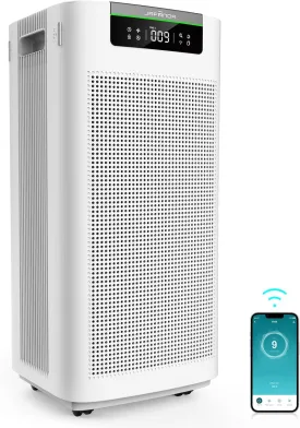 Jafnda Air Purifier for Home Large Room 3800 ft, APP & Alexa, Ture HEPA Activated Carbon Air Filter, Smart HEPA Air Purifiers for Office Remove Dust Pollen Smoke Allergies Mold Odors Pet Dander VOCs