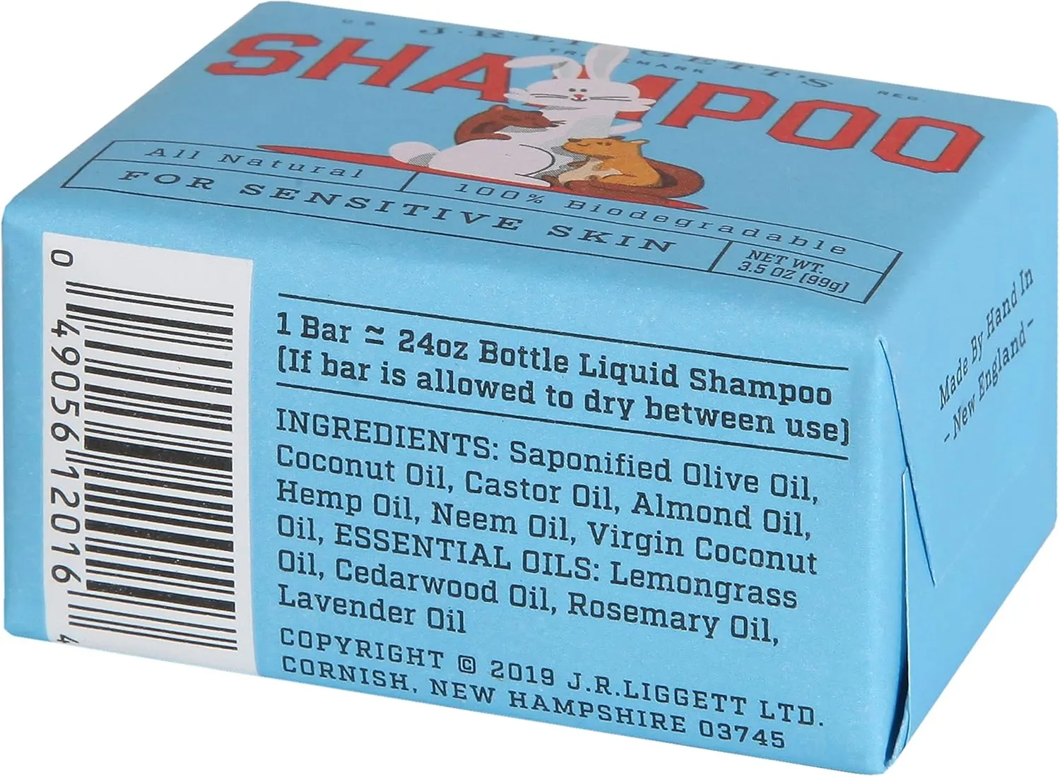 JRLIGGETT'S Small Animal Hair Shampoo Bar Great for Sensitive Skin | Relieves Dry, Itchy Skin, Hypoallergenic Formula | Biodegradable100% Detergent-Free, 100% Ecologically Correct, Non-GMO 3.5 oz.