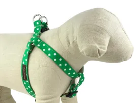 Kelly Green/White Polka Dot Dog Harness - 503