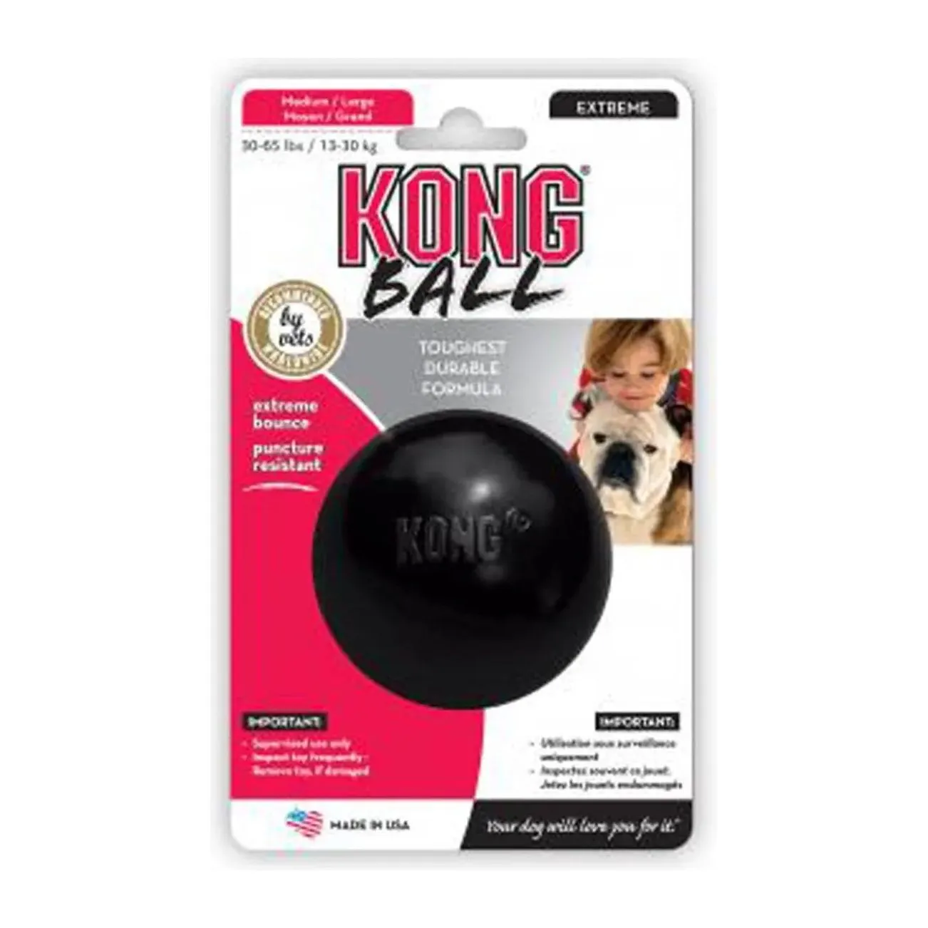 Kong Extreme Ball Dog Toys Black
