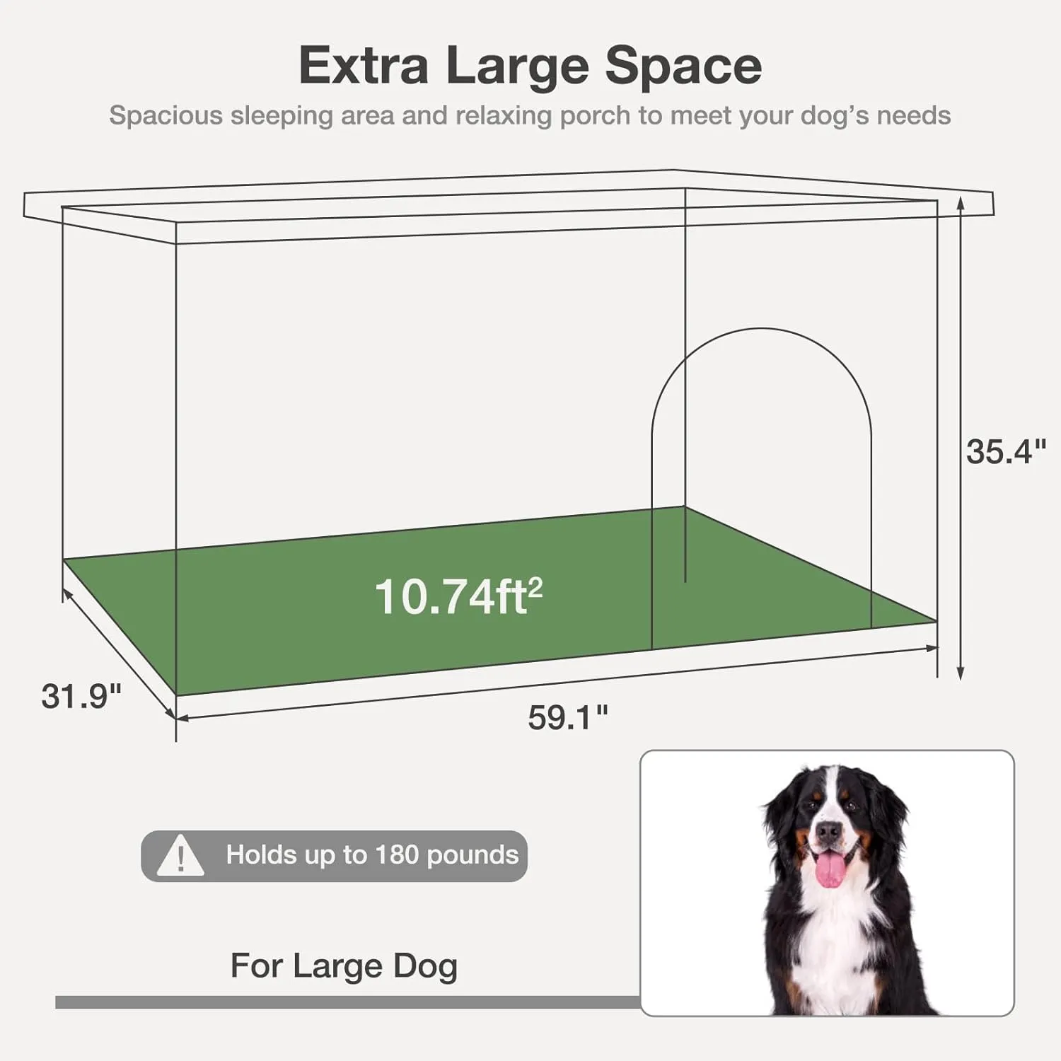 Large Heated Dog House with Insulated Liner for Outdoor - Waterproof Outside Dog Kennel for Medium and Large Dog with All-Around Iron Frame - Brown