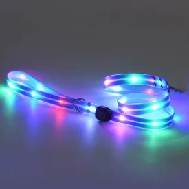 LWBMG Led Dog Leash 9 Lighting Modes Light Up Dog Lead Rechargeable - 5 Ft Lighted Pet Leash for Night Walking Safety Glow in Dark, Silicone Pet Leads for Small Medium Large Dogs Walking at Night