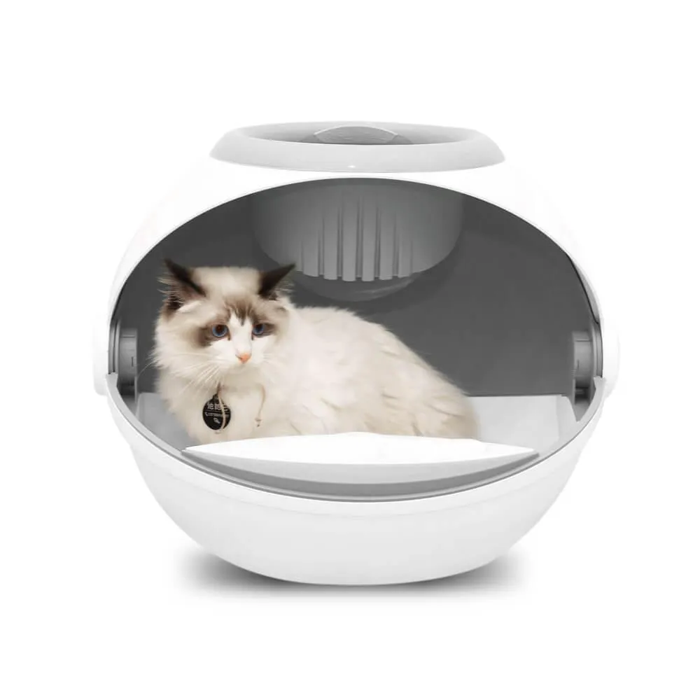 Modern Cat Litter Box White / Grey