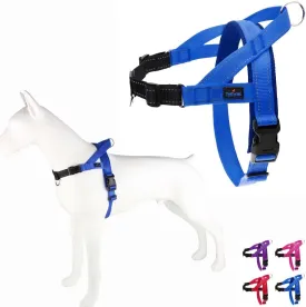 No Pull Easy Walk Dog Harness with Handle, Rear & Front Clip, Adjustable, Quick Fit, Easy On/Off, Reflective, Lightweight & Mesh Padded, No Choke. for Small, Medium and Large Dogs (Blue-Black, Large)